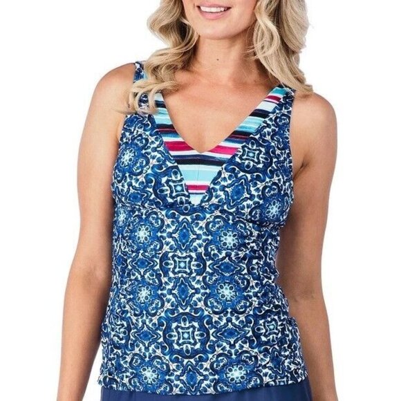 NWOT 24th & Ocean Viva La Frida Medallion Halter Tankini Swim Top #95058 - Picture 1 of 1